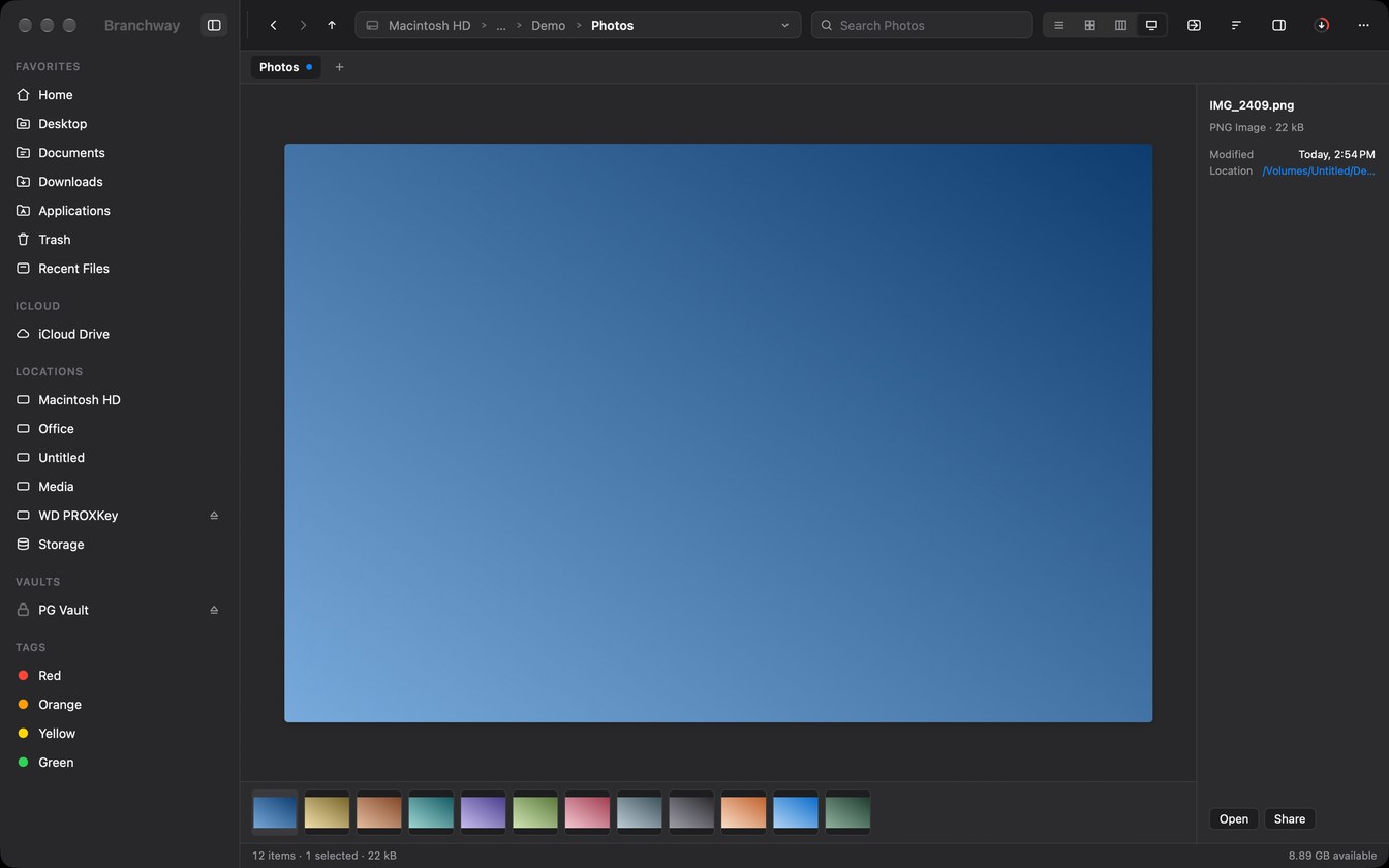 Branchway: gallery view of a photo folder