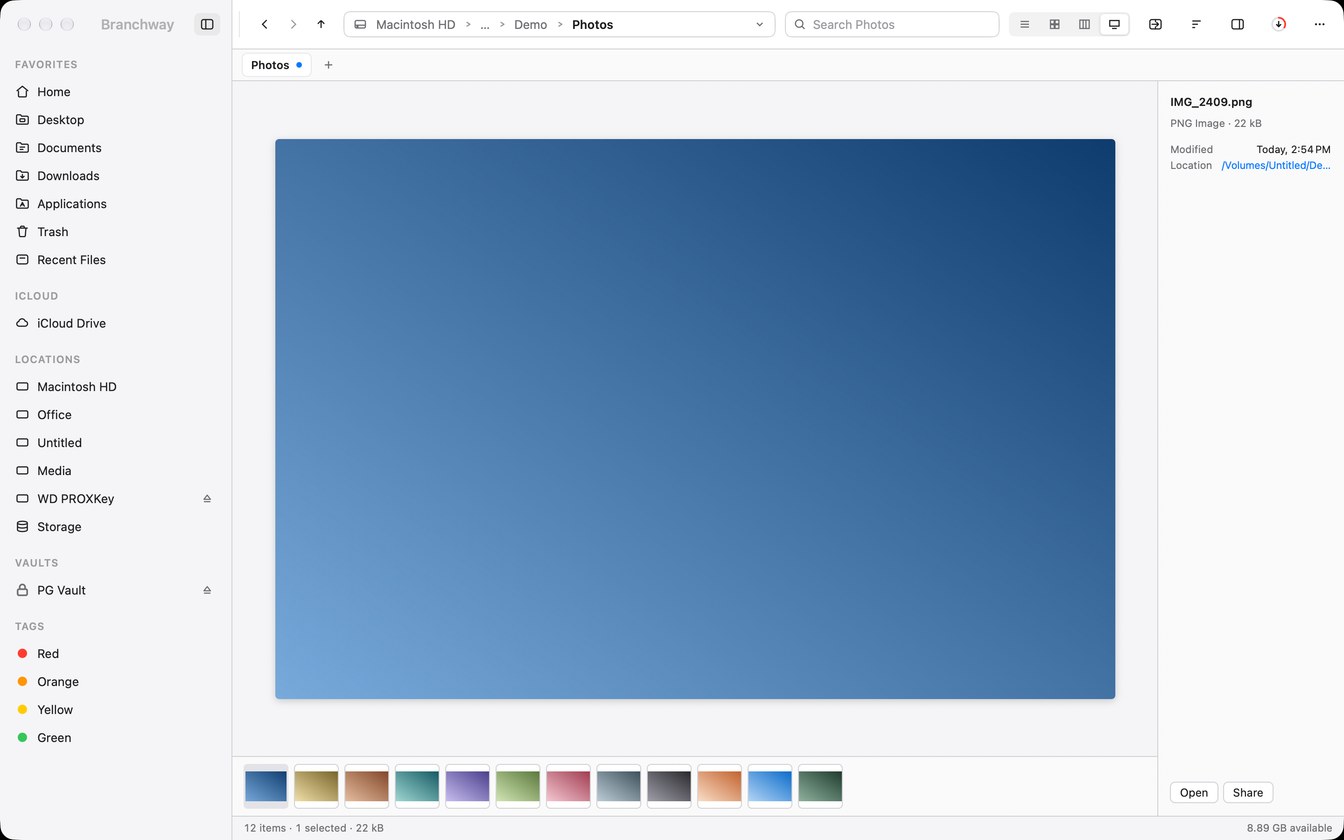 Branchway: gallery view of a photo folder