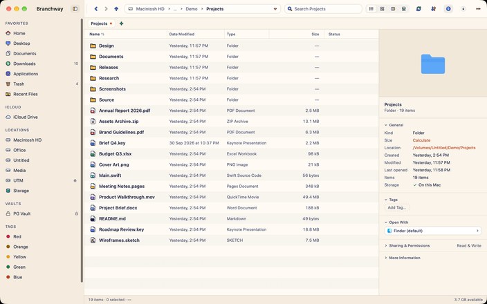 Branchway in the Paper Lantern theme, light look